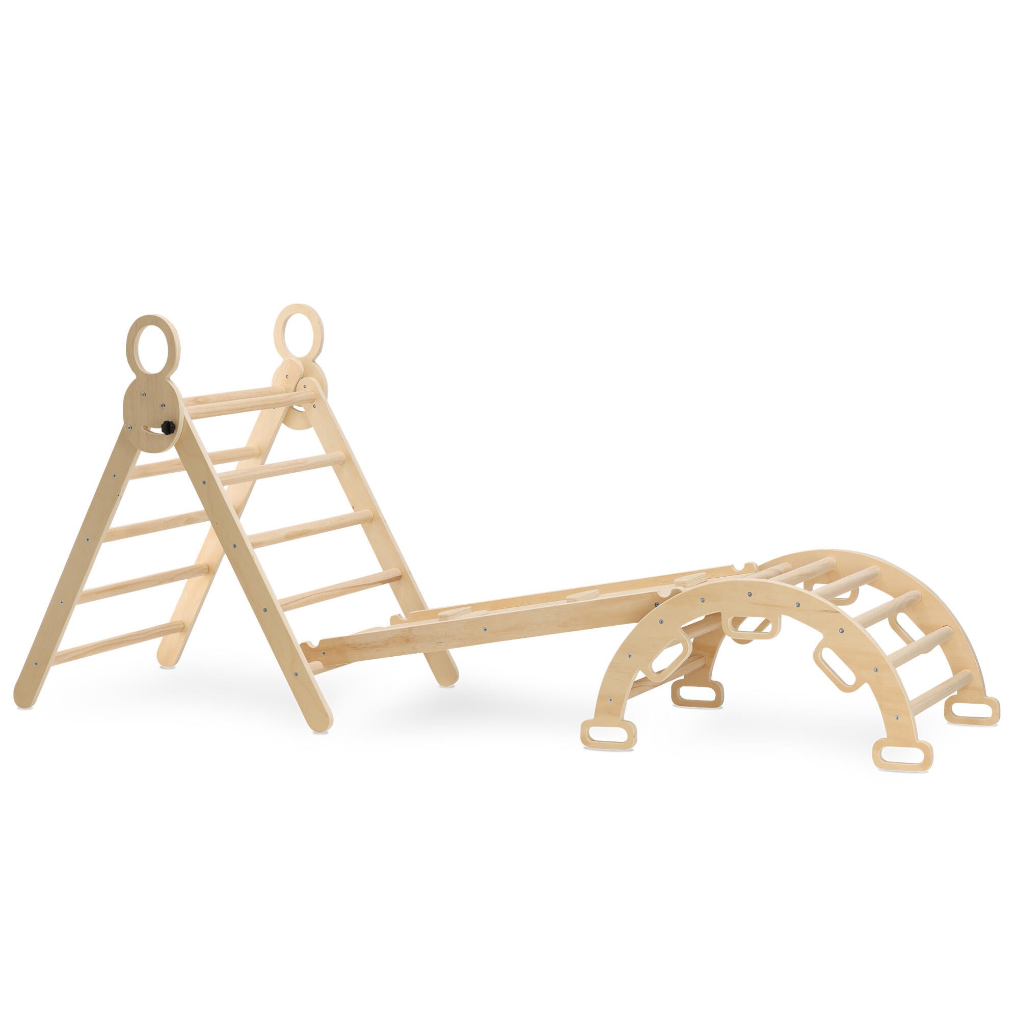 Triangolo Pieghevole con Arco da Arrampicata e Scivolo – Montessori – Legno 5/7