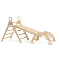 Deryan Triangle pliable avec arche d'escalade et toboggan – Montessori Gym