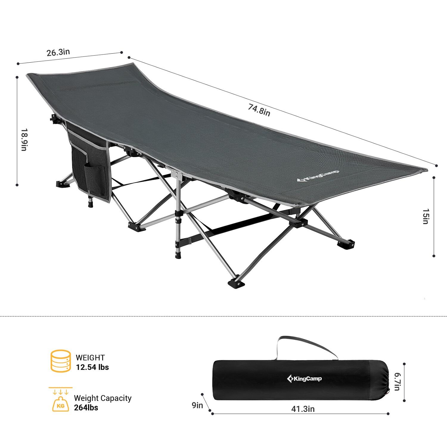 Kempingové skládací lehátko KING CAMP Comfort 2/3