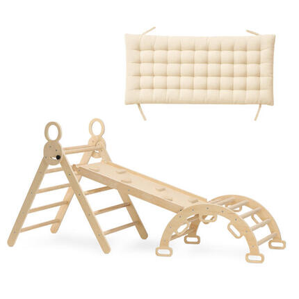 Triangle Deryan Pliable avec Arche et Toboggan – Montessori – Gris