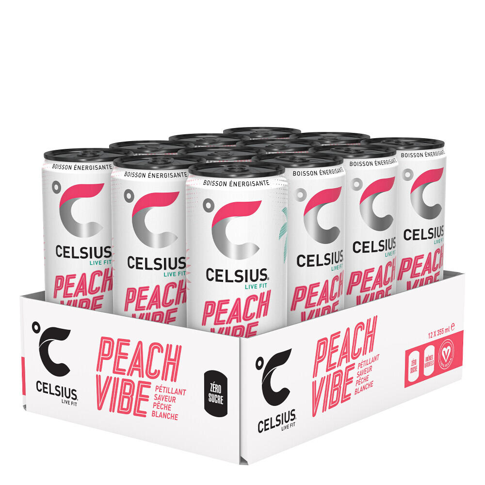 Celsius - Boissons Énergisantes - Celsius Energy Drink - Pêche - Boisson - Decathlon