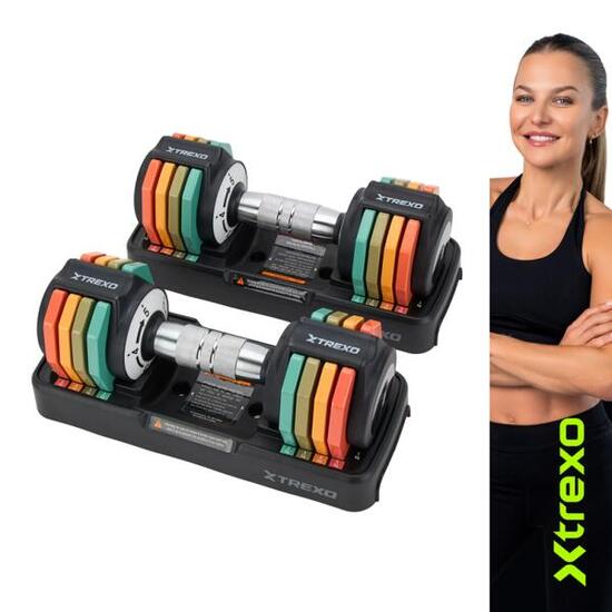 XTREXO Zestaw Hantli Regulowany MULTICOLOR 2x 5 kg