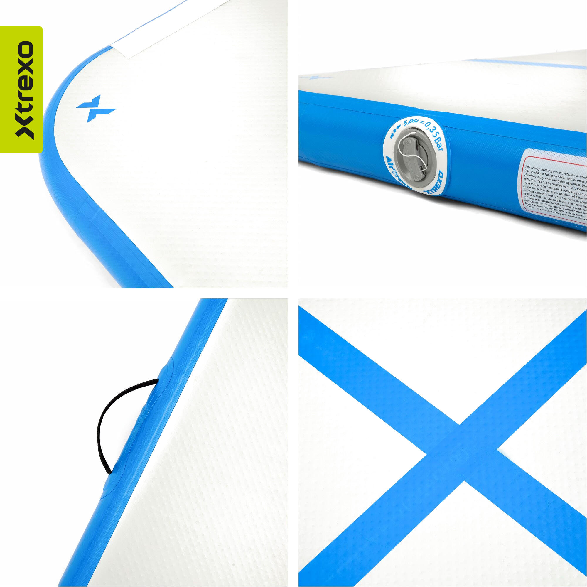 Trilho de ginástica XTREXO 400 x 10 cm branco 4/7