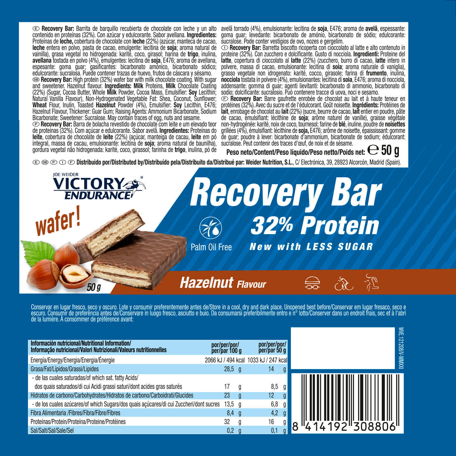 Barres protéinées - Recovery Bar 32% Protein - Noisette 5/5