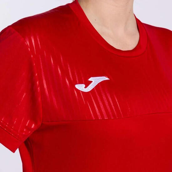 Maillot Manches Courtes Padel Femme Joma Montreal Rouge