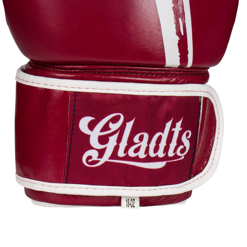 Gladts Gladion Bokshandschoenen 14 oz Echt leer Bordeauxrood/Wit 5/7