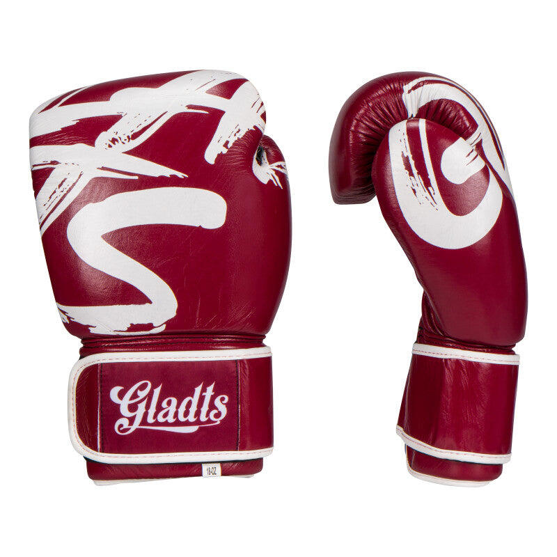 Gladts Gladion Bokshandschoenen 14 oz Echt leer Bordeauxrood/Wit 6/7