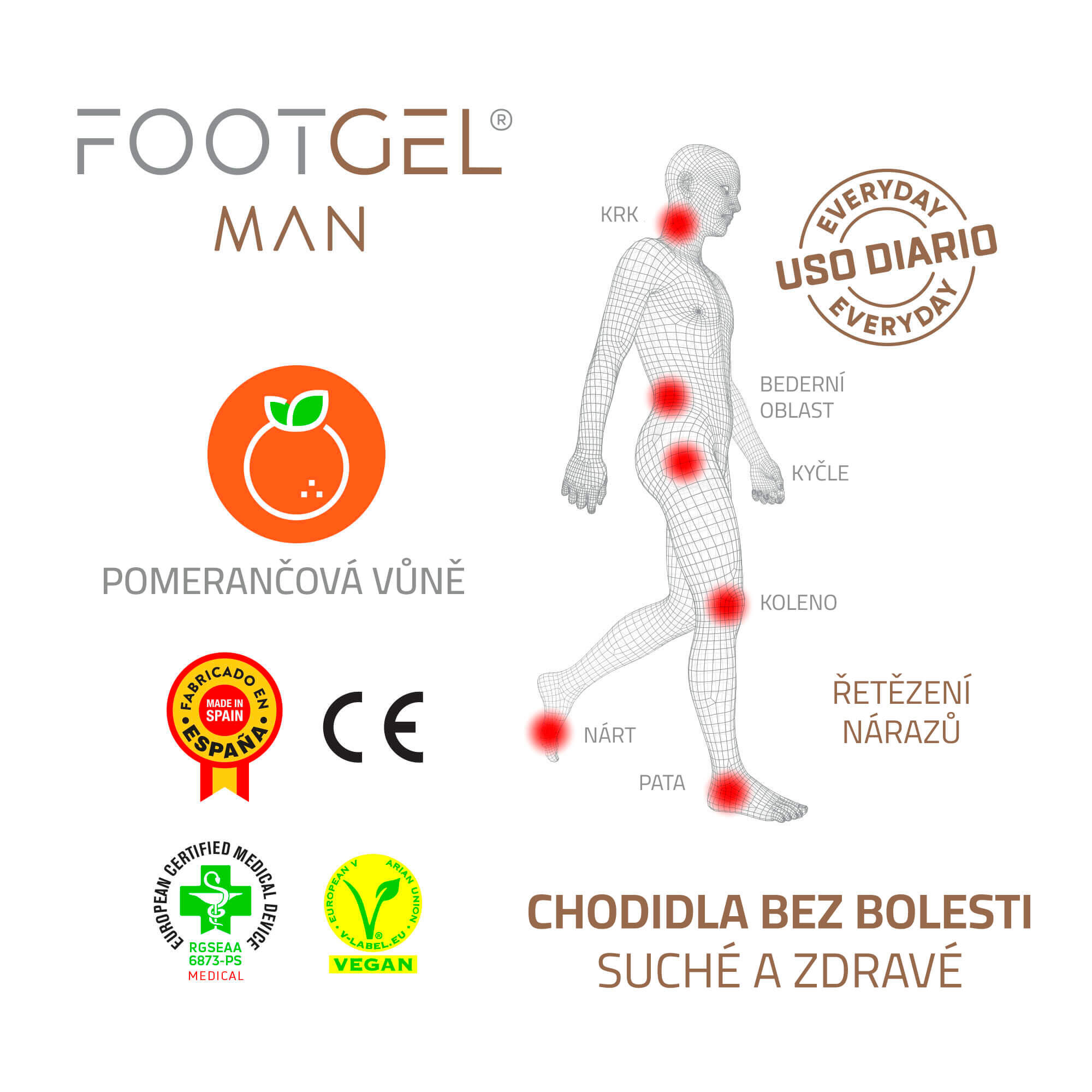 FOOTGEL Vložky do bot FOOTGEL WALKING MEN