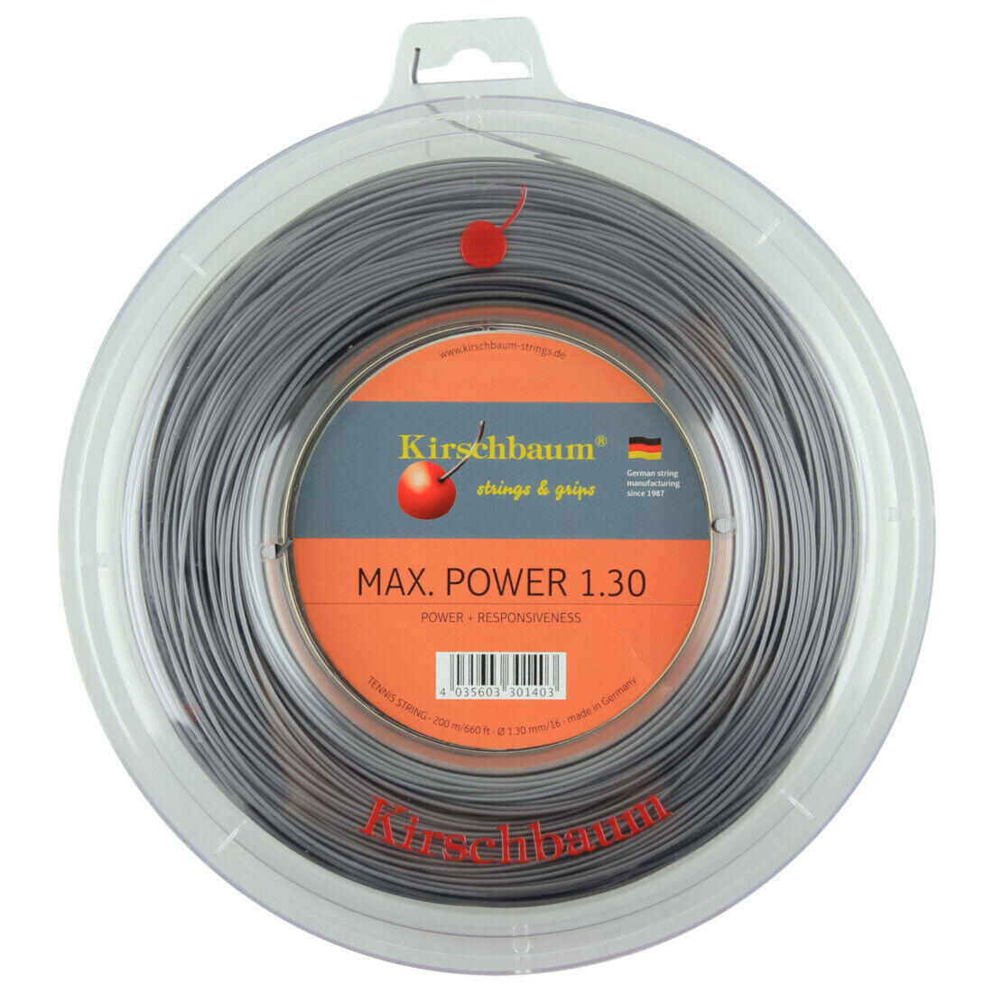 Kirschbaum - Cordage De Tennis Kirschbaum Max Power 200 M - Cordage Raquette - Gris - 130cm - Decathlon