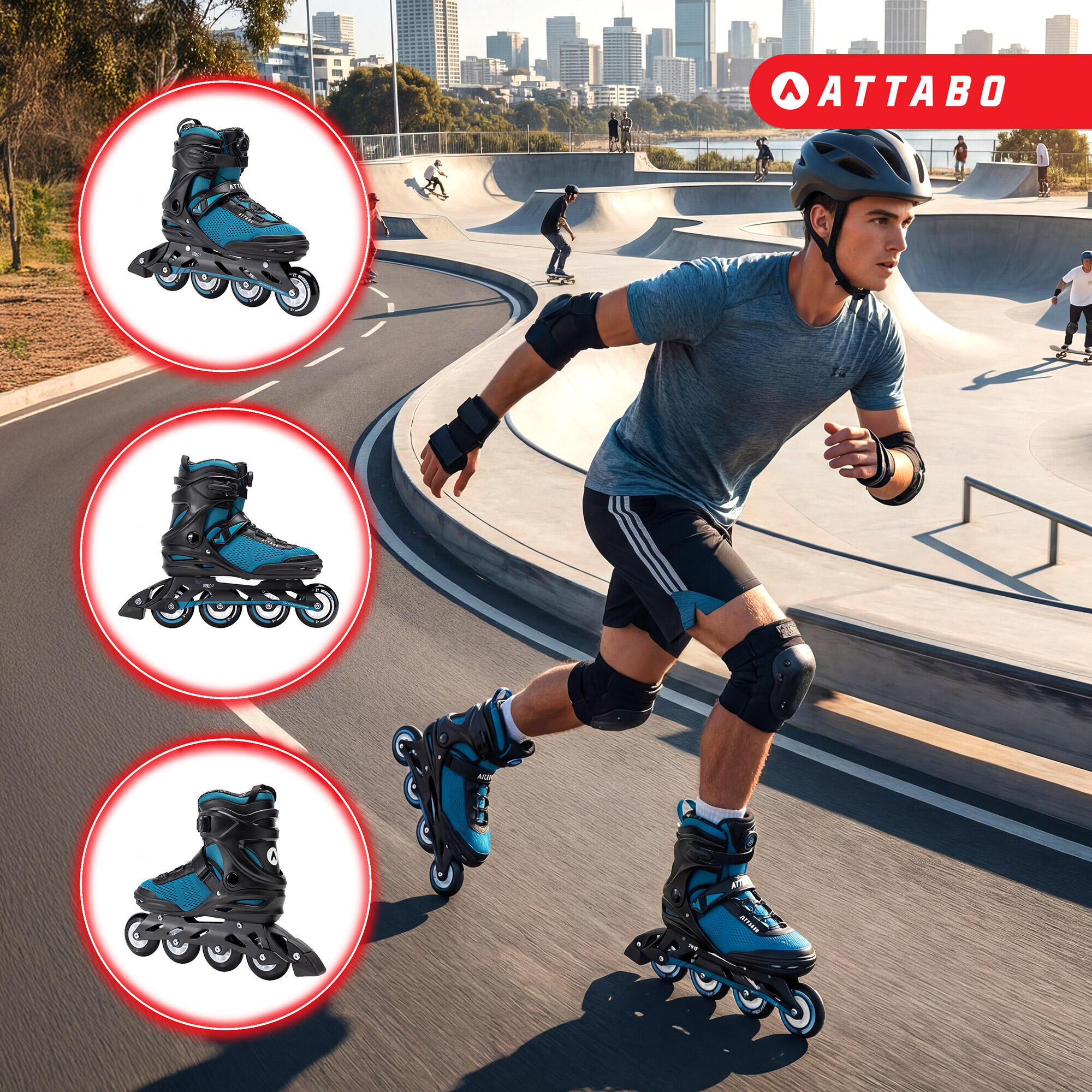 Patines de ruedas ATTABO OneFoot para hombre 4/7