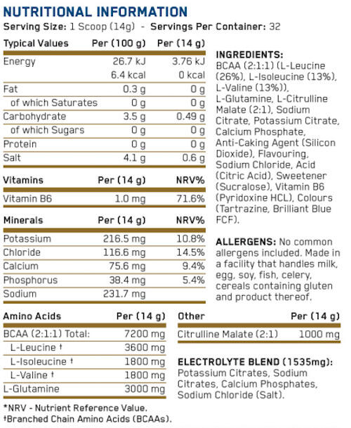 Acides aminés essentiels - BCAA Amino-Hydrate - Pomme Verte 450g 3/3