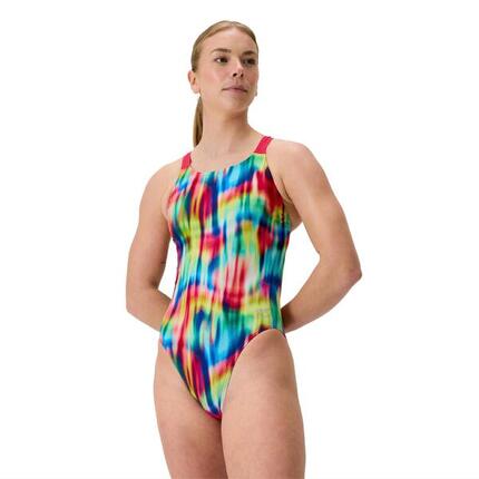 Speedo Badpak Eco Endurance+ Print Leaderback Rood/Geel