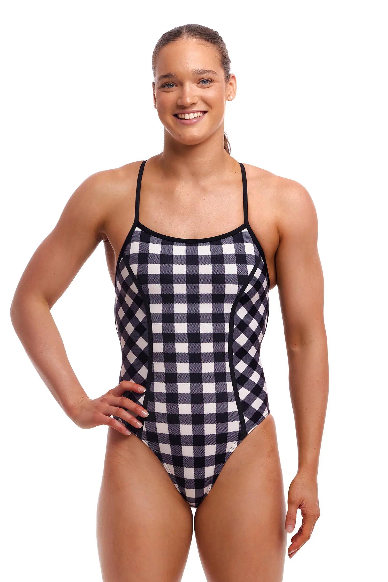 Funkita Vrouwen Badpak Bond Girl One Piece Check Deck 2/5