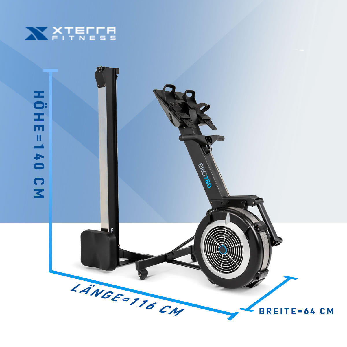Rudergerät ERG780 Air Indoor Rower Luftwiderstand & App-Anbindung bis 150kg 5/8