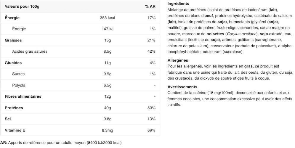 Barres protéinées - Zero Bar - Chocolat Noisette 2/3