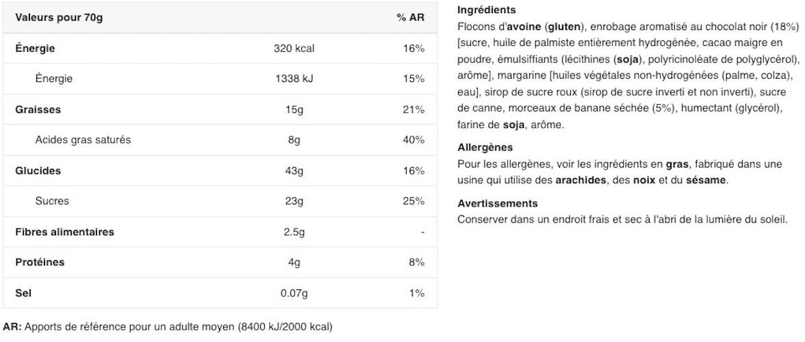 Barritas Energéticas - Barrita De Avena (20x70g) - Choco Plátano 2/4
