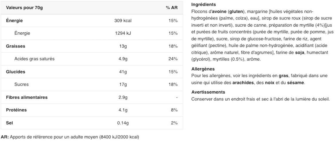 Barres énergétiques - Oat & Fruit - Myrtille 2/4