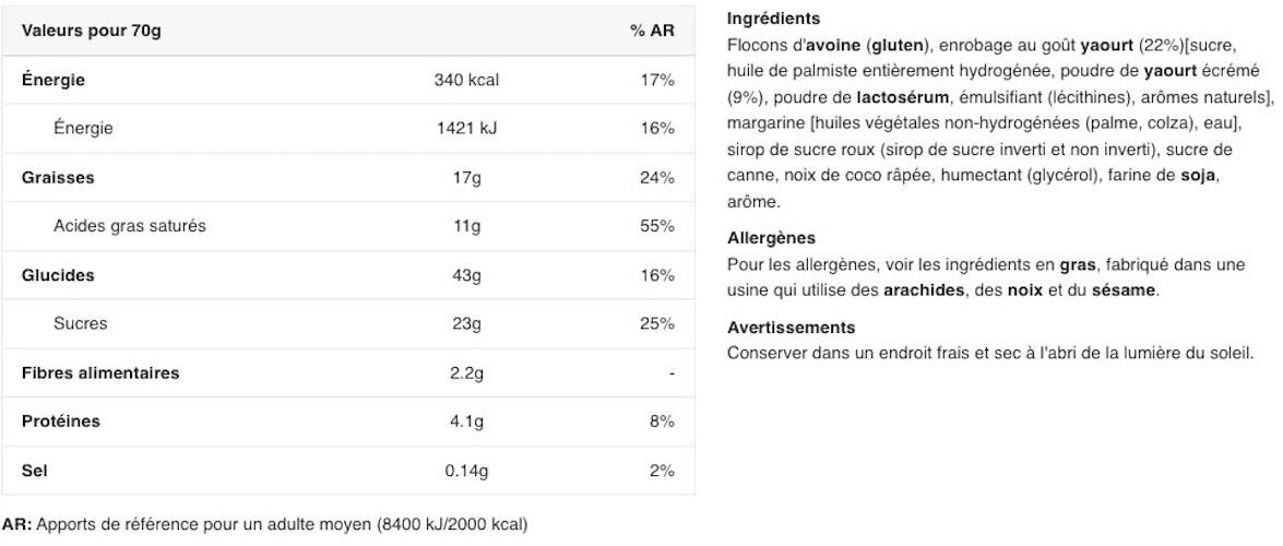 Barritas Energéticas - Barrita De Avena (20x70g) - Coco 2/4