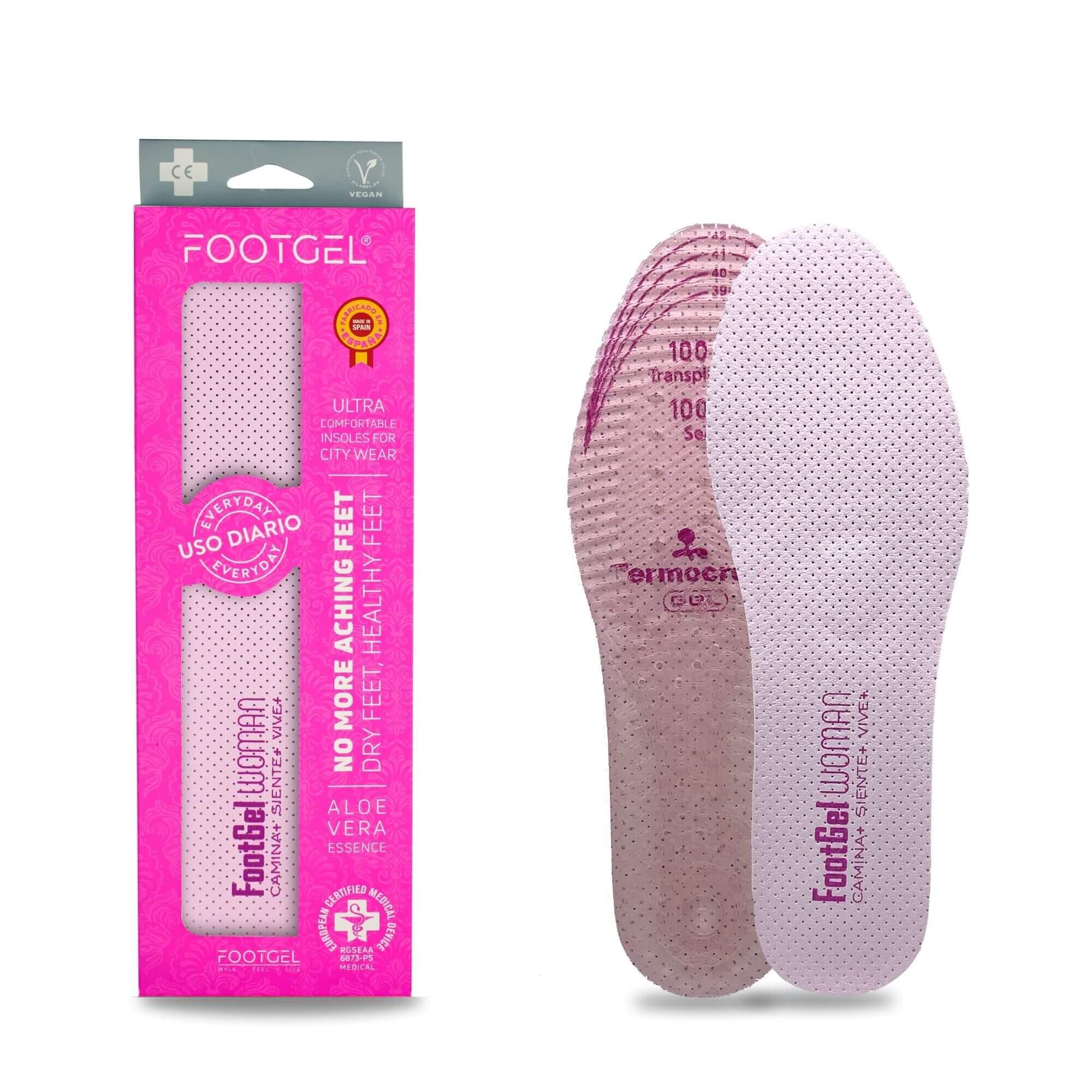 FOOTGEL Solette da donna Ultra City Wear - Aloe Vera - Rosa