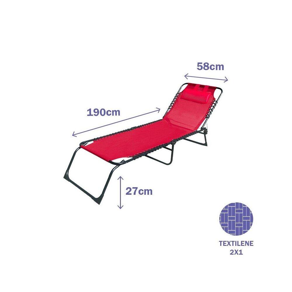 Tumbona Plegable para Jardín y Piscina Marbueno Pack de 2 4/5