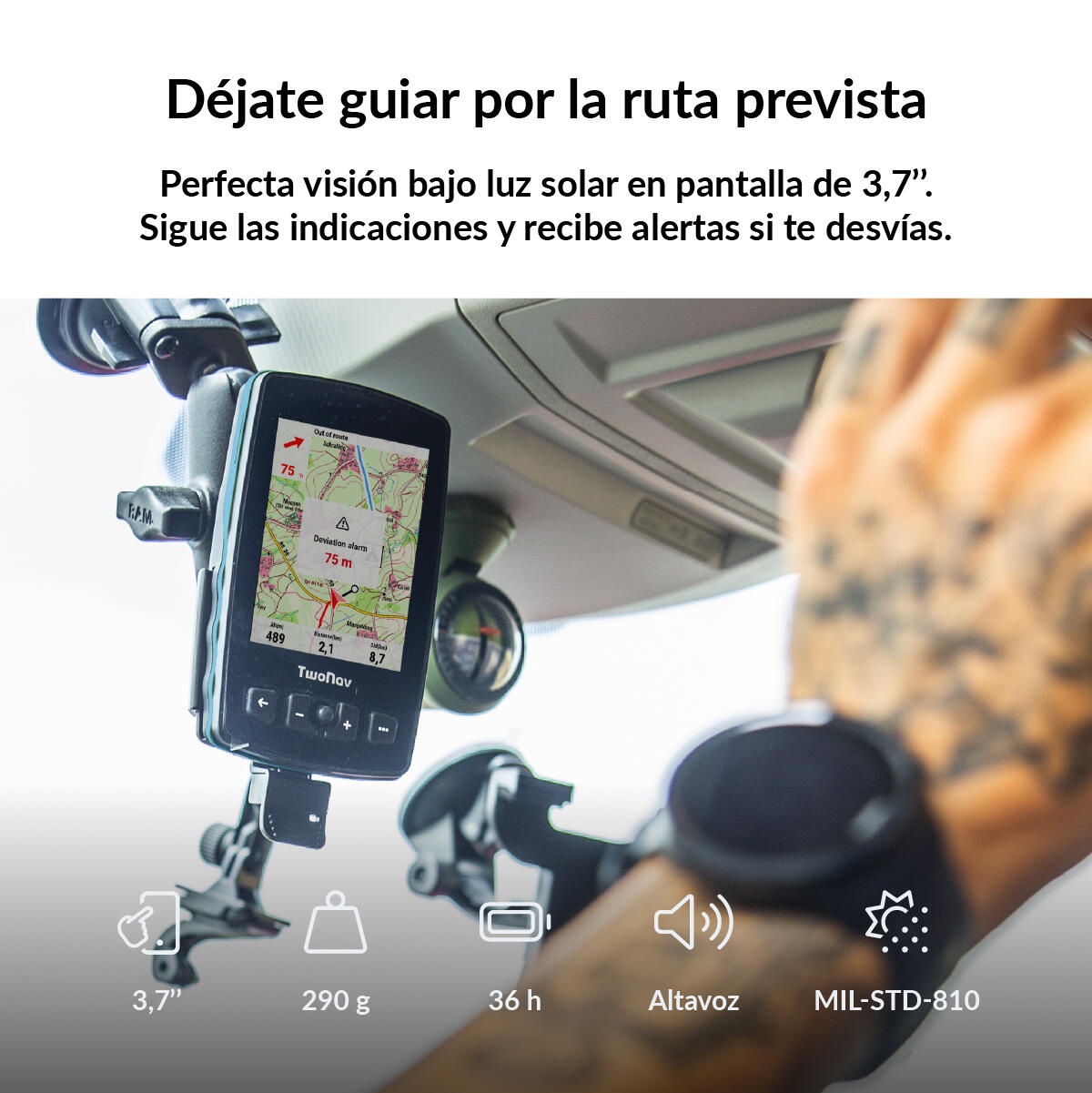 GPS Aventura 2 Plus Motor (128 GB) + Mapa España IGN Topo 1:25000 TwoNav 5/7