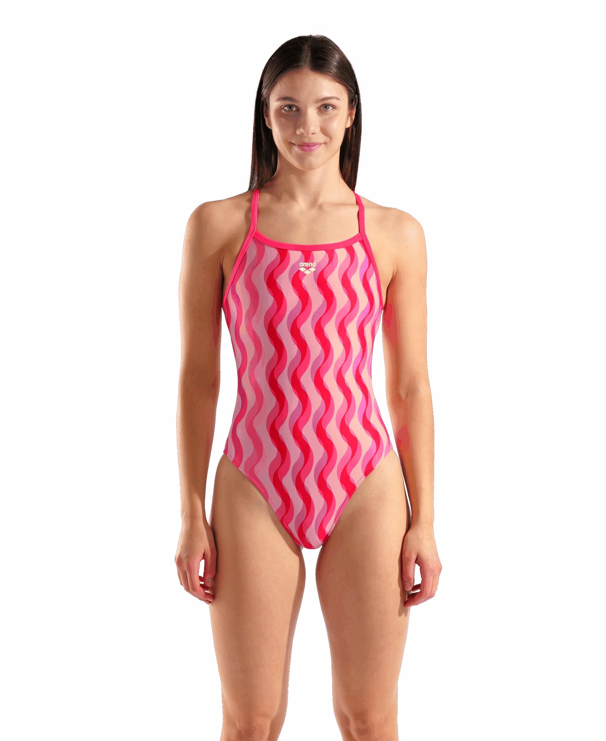 Arena Badpak Ripple Print Roze