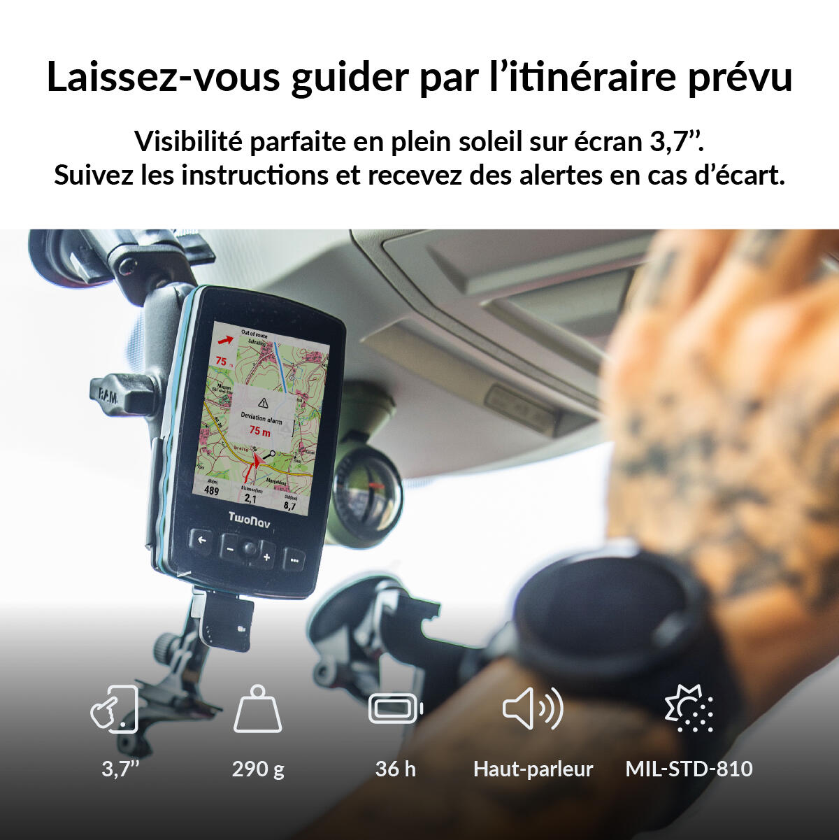 GPS Aventura 2 Plus Motor (128 Go) + Carte France IGN Top25 TwoNav 5/7