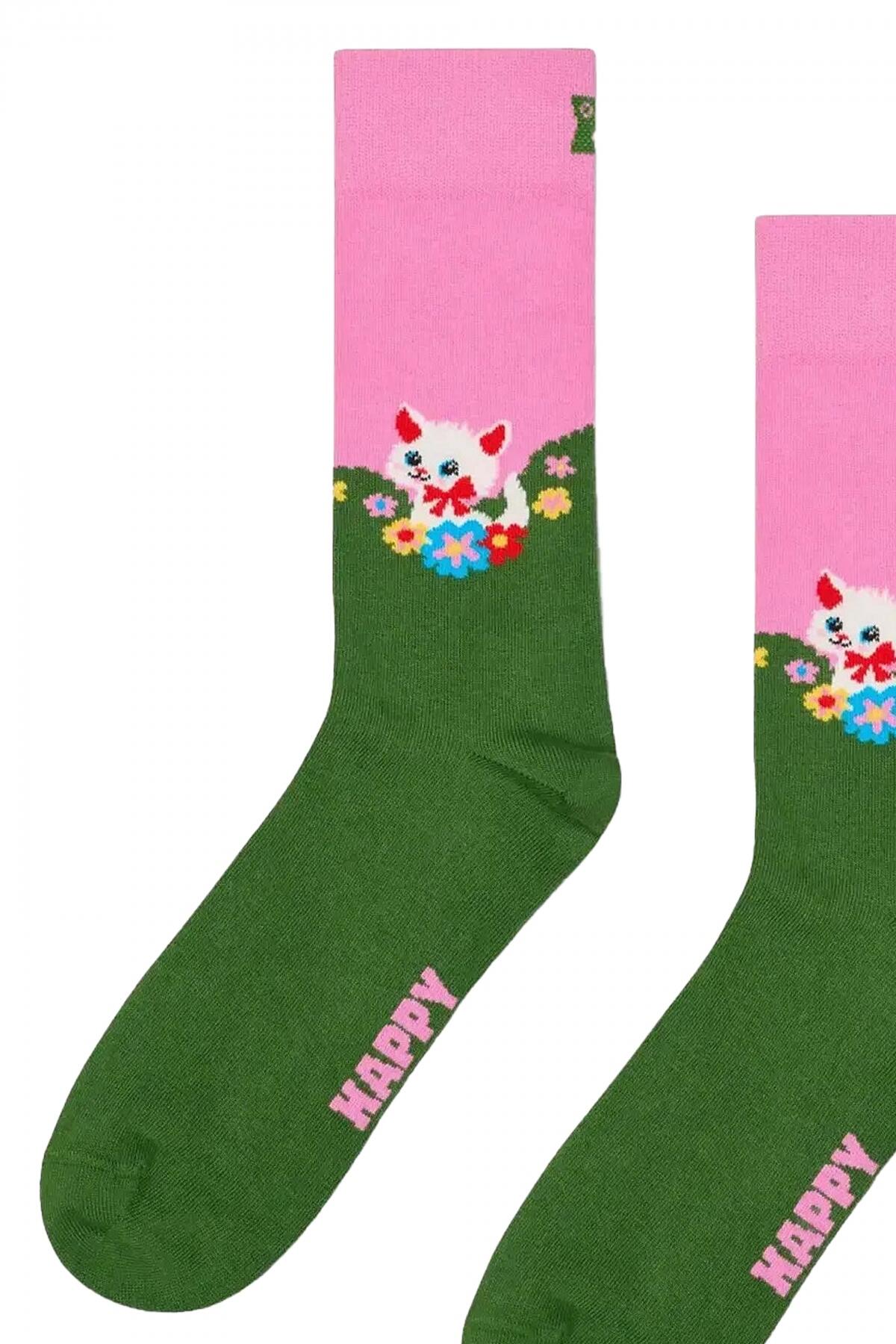 Chaussettes Chaussettes Happy Socks Kitten &amp; flowers-36/40 5/5