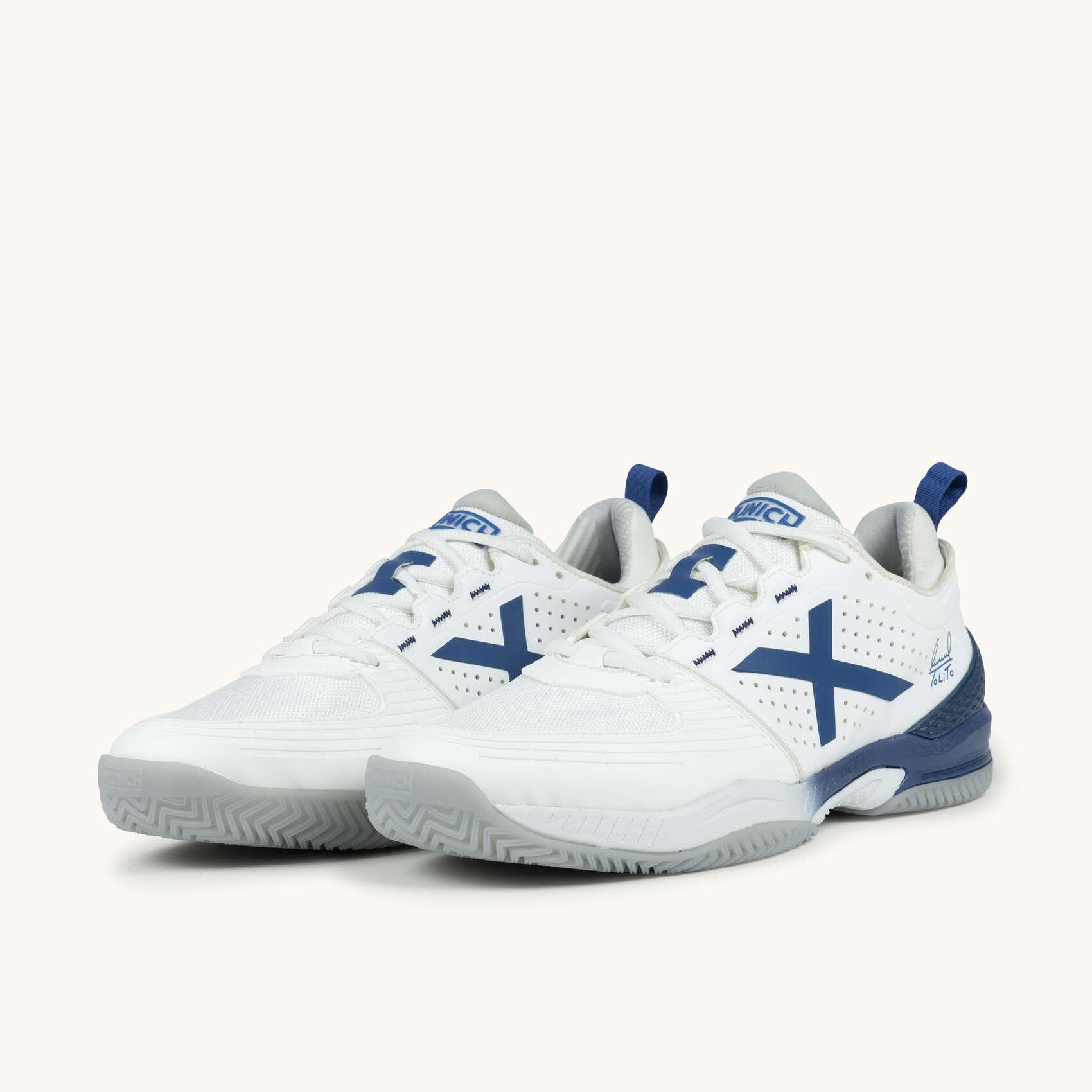 MUNICH ATOMIK 52 "ToLiTo" Zapatillas de Pádel/Tenis Blancas y Azules 5/5