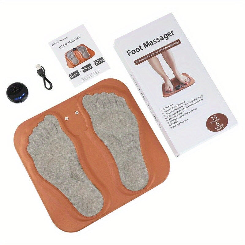 NNETM Rechargeable 3D Foot Massager Pad â€“ Foldable Acupressure Mat  â€“ Orange