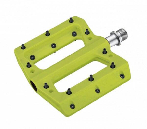 Pedale CUBE RFR FLAT ETP, platformă din termoplastic, pereche, verde