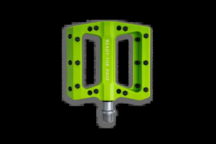 Pedale CUBE RFR FLAT ETP, platformă din termoplastic, pereche, verde 2/3
