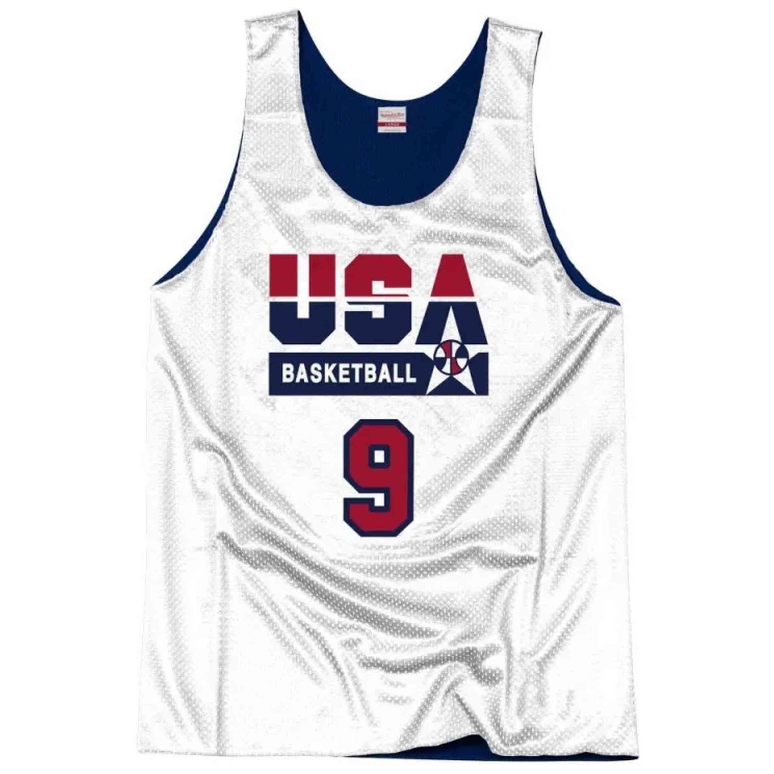 Maillot de basket Mitchell & ness modèle ARPJGS18435-USANAVY92MJO pour homme 2/3
