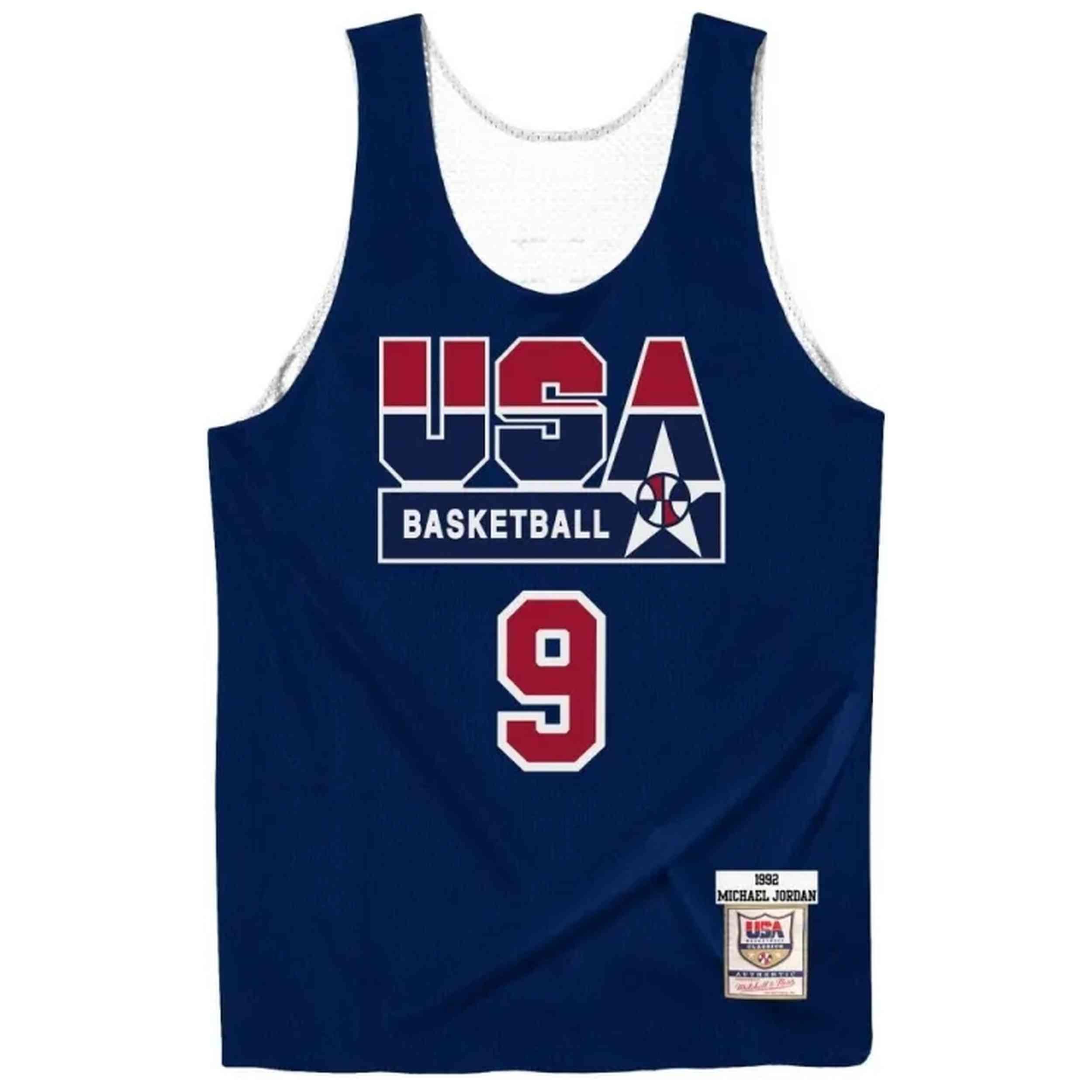 Maillot de basket Mitchell & ness modèle ARPJGS18435-USANAVY92MJO pour homme 1/3