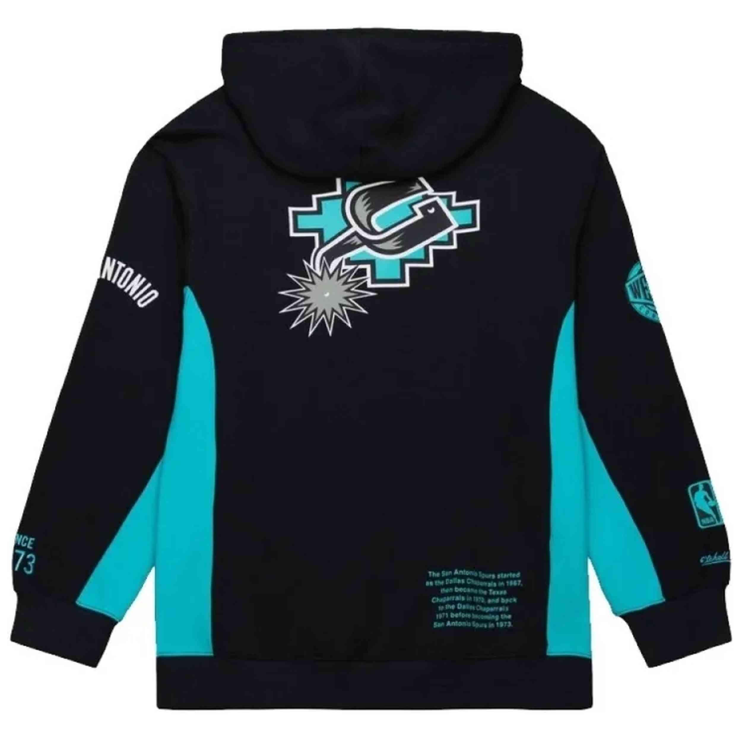 Felpa con cappuccio Mitchell & ness modello TH9263-SASBLCK per unisex 2/4