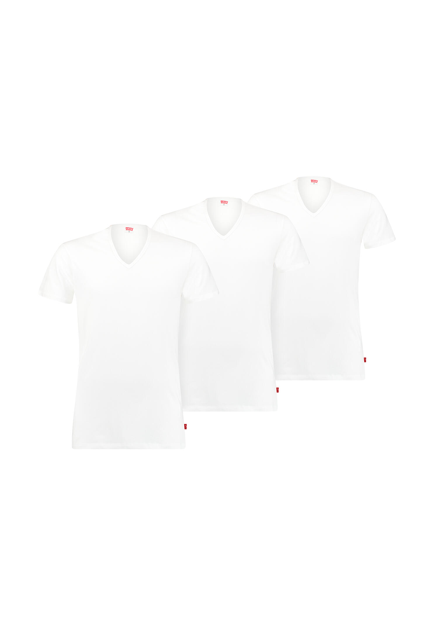 Levi’s Herren T-Shirt 3-er Pack Men Herren Unterhemd Rund V-Ausschnitt 1/5