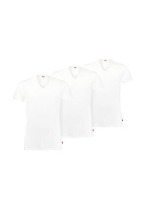 Levi’s Herren T-Shirt 3-er Pack Men Herren Unterhemd Rund V-Ausschnitt