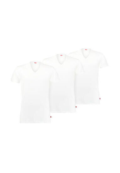 Levi’s Herren T-Shirt 3-er Pack Men Herren Unterhemd Rund V-Ausschnitt