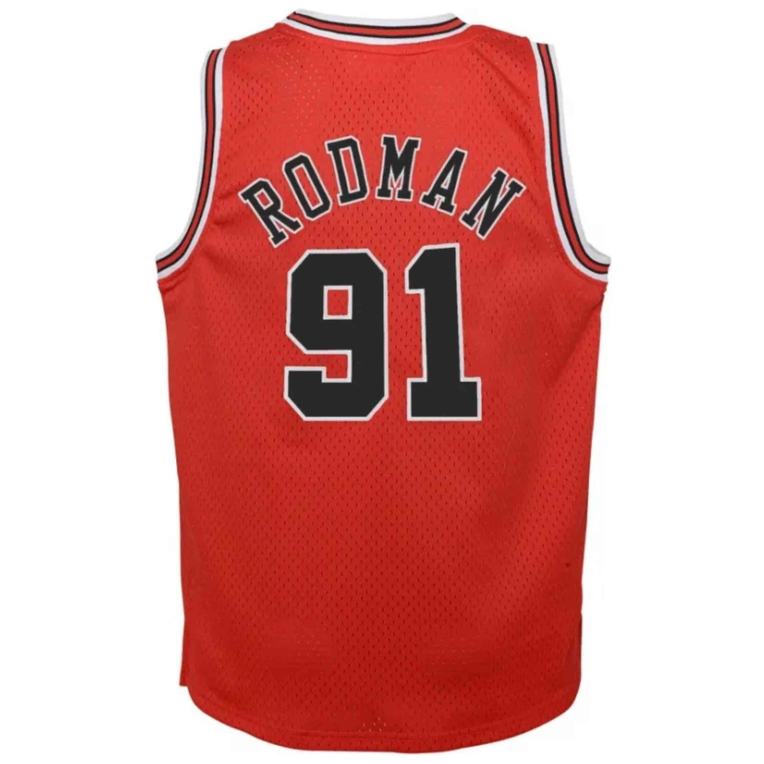 Maillot de basket Mitchell & ness modèle EN2B7BRD0-BULDR pour unisexe enfants 2/3