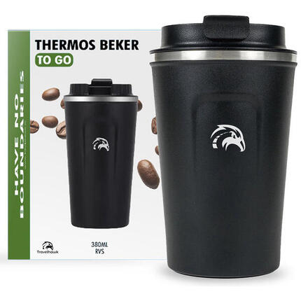 Tasse à café portable en acier inoxydable noir