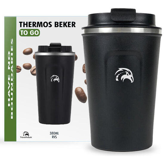 Tasse à café portable en acier inoxydable noir