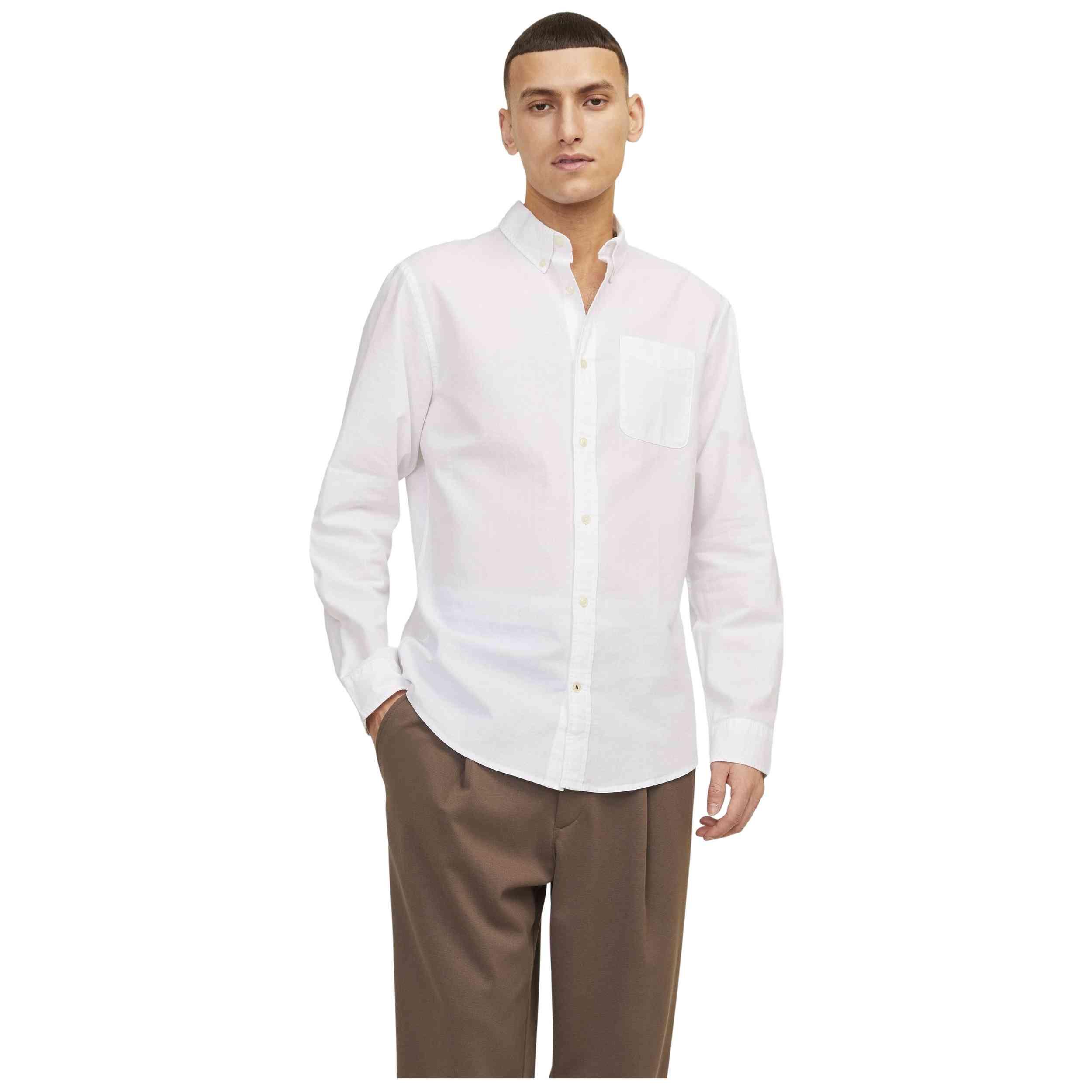 Jack&jones - Chemise Jack&jones Modèle 12182486-blanco Pour Homme - Surchemise - Blanc - Decathlon