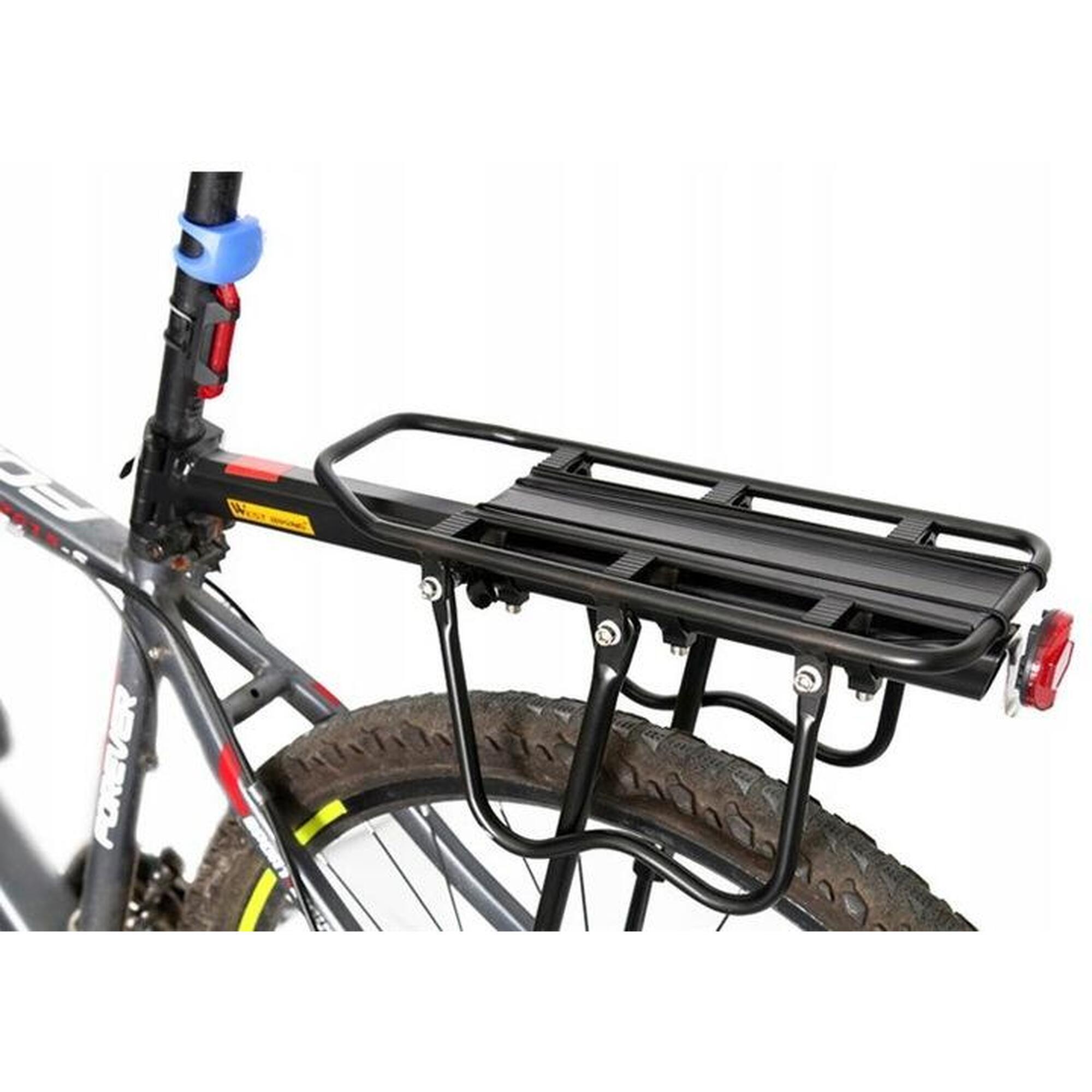 Portbagaj spate pentru bicicleta, tija de prindere si stop, aluminiu, max 50 kg