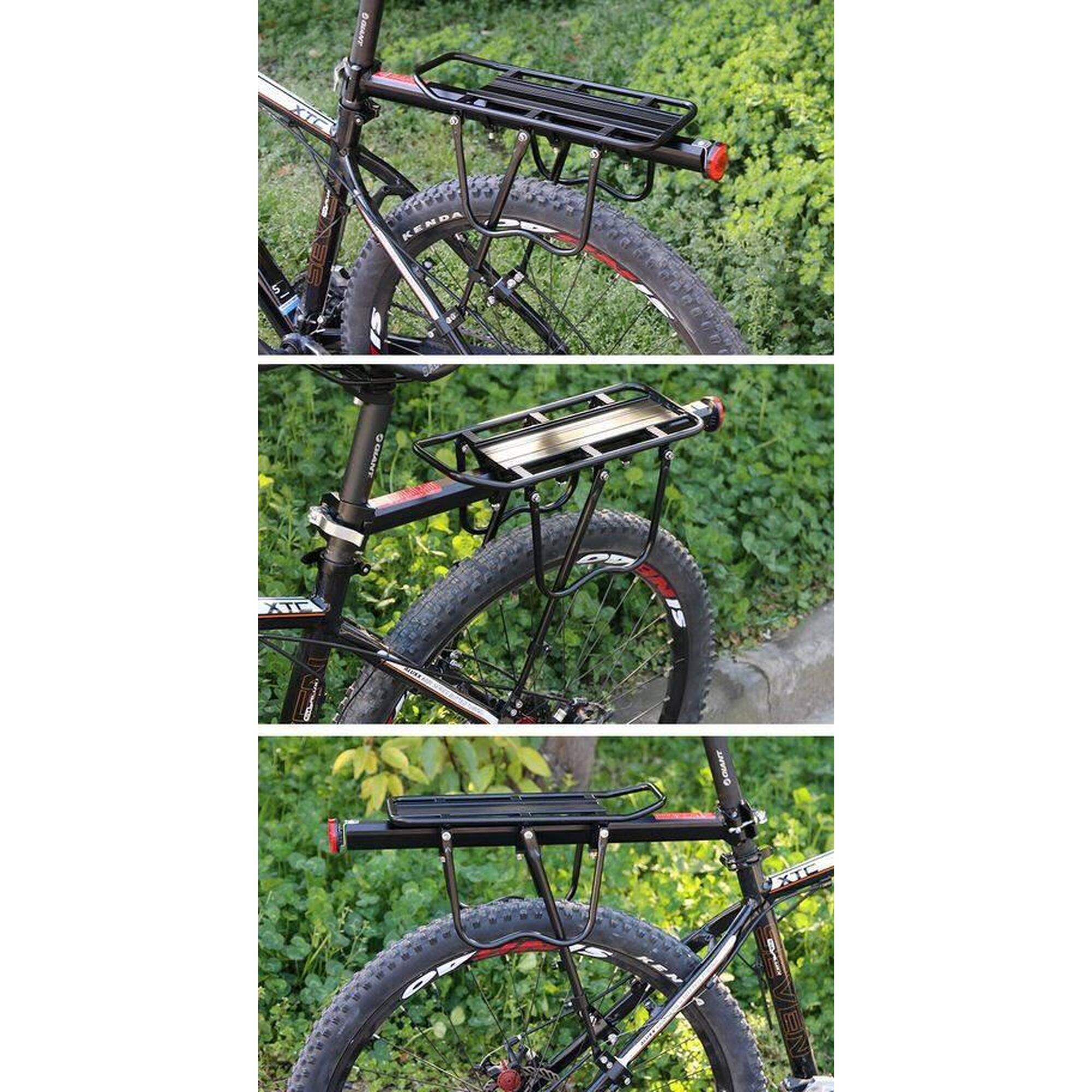 Portbagaj spate pentru bicicleta, tija de prindere si stop, aluminiu, max 50 kg