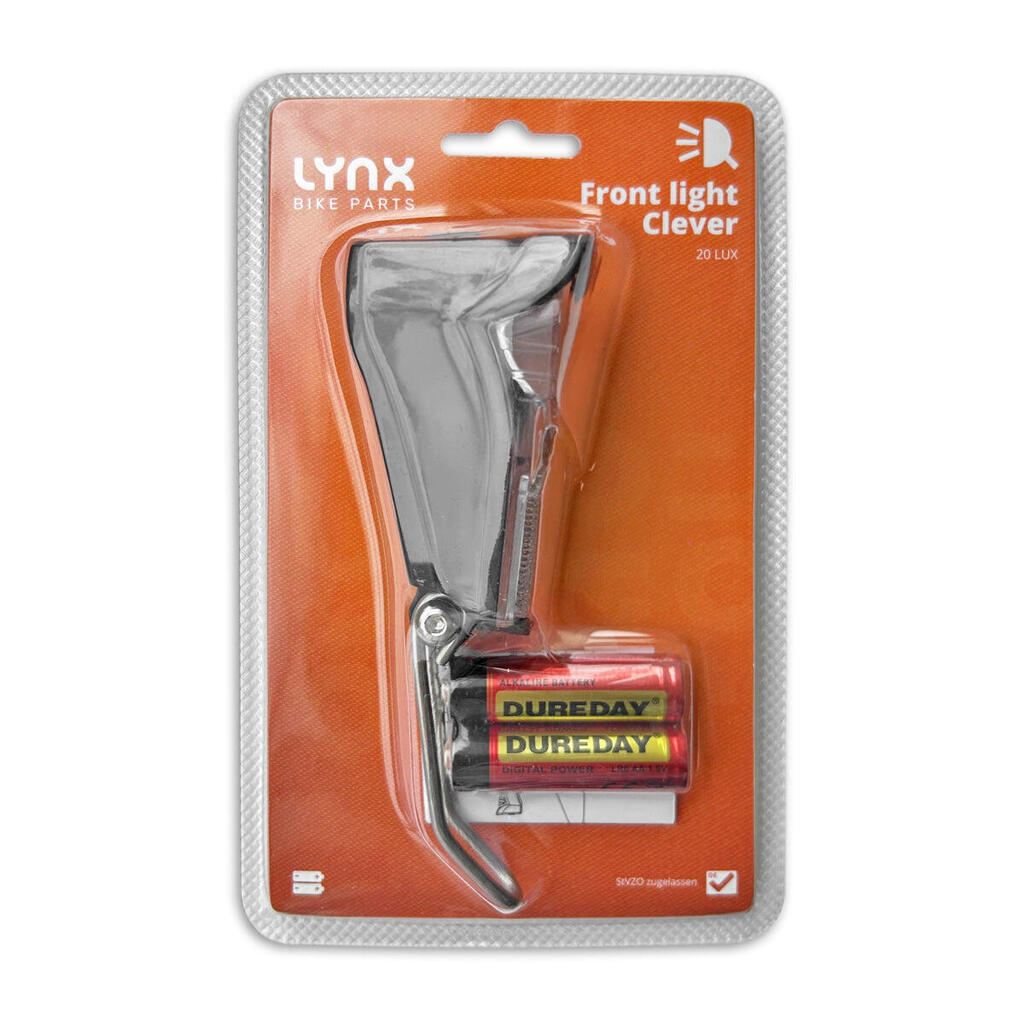 Lynx Clever 20 Lux Bicycle Headlight — STVZO Tested, Includes 2×AA.