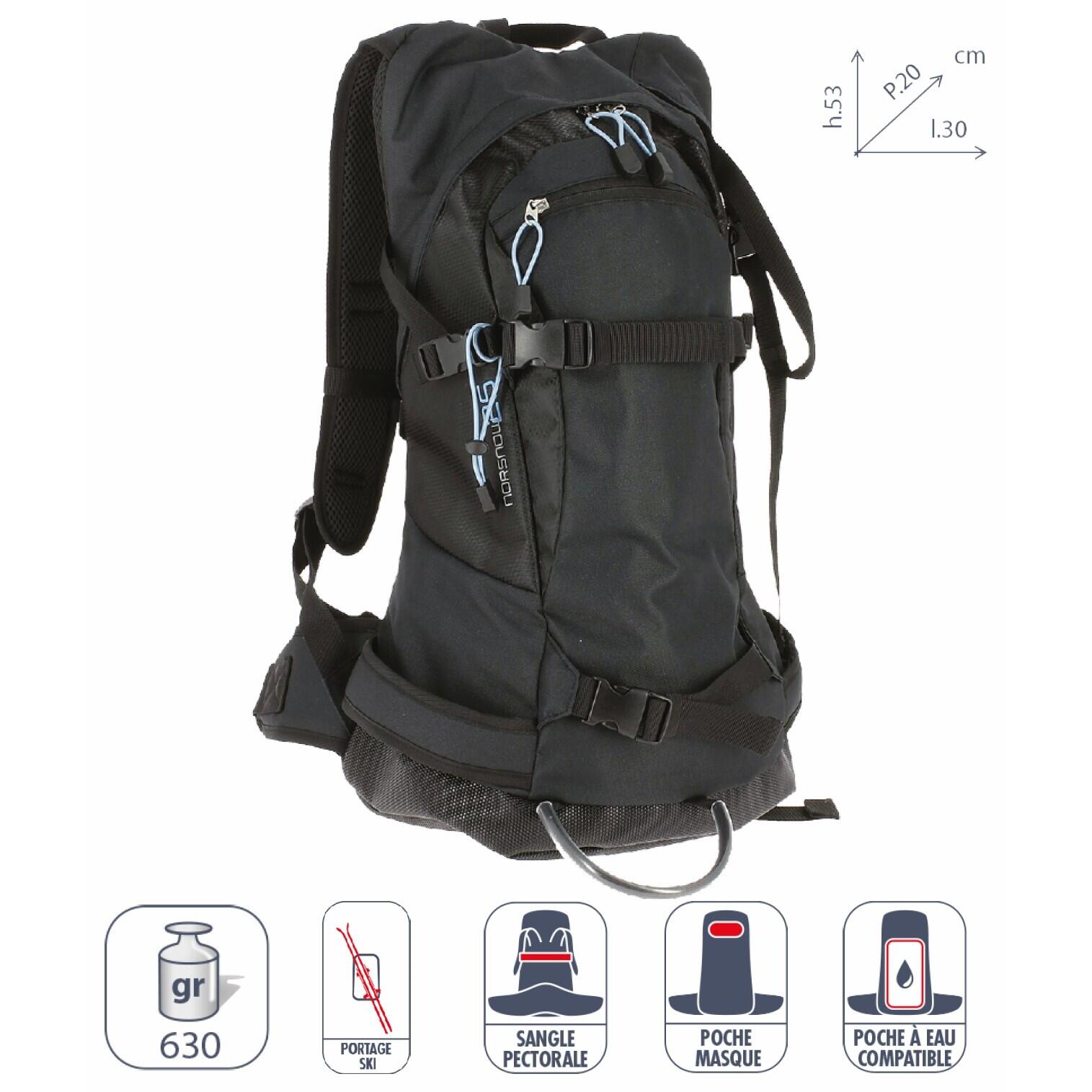 Elementerre - Sac À Dos Ski Élémenterre Norsnow - Sac À Dos - Noir - 25 L - Decathlon
