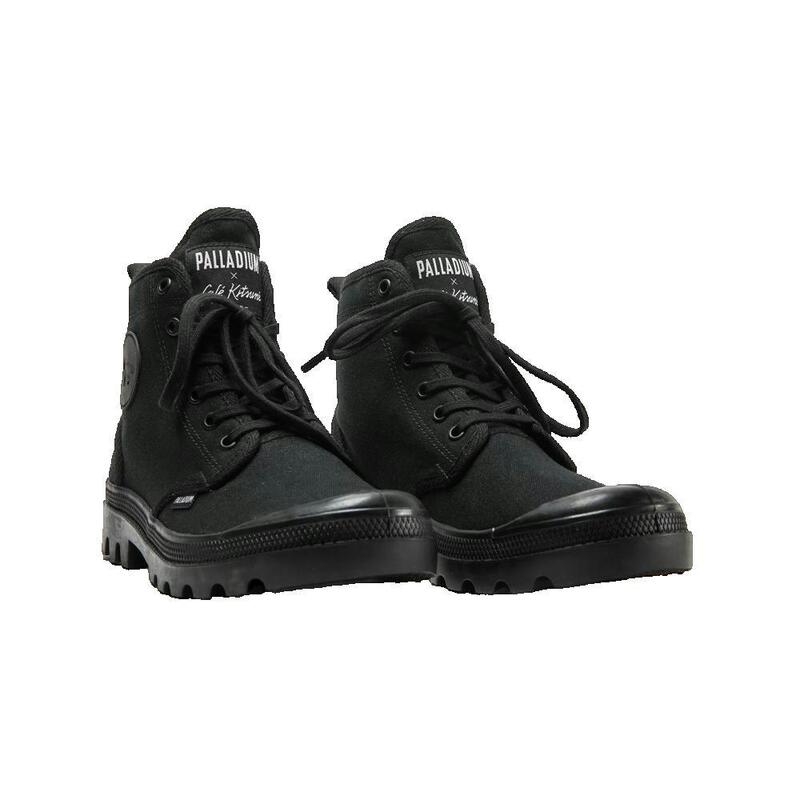 Cizme Palladium Pallabrousse X Kitsune Negre din Material Textil