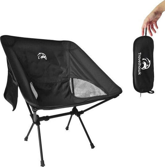 Strand‑/Anglerstuhl – klappbar – schwarz