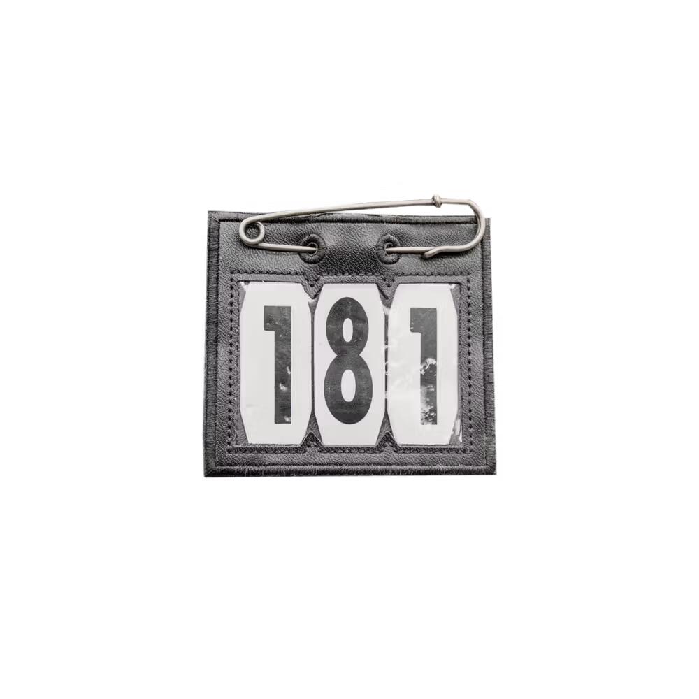 Porte-numéro PVC avec goupille de sécurité noir 2/4