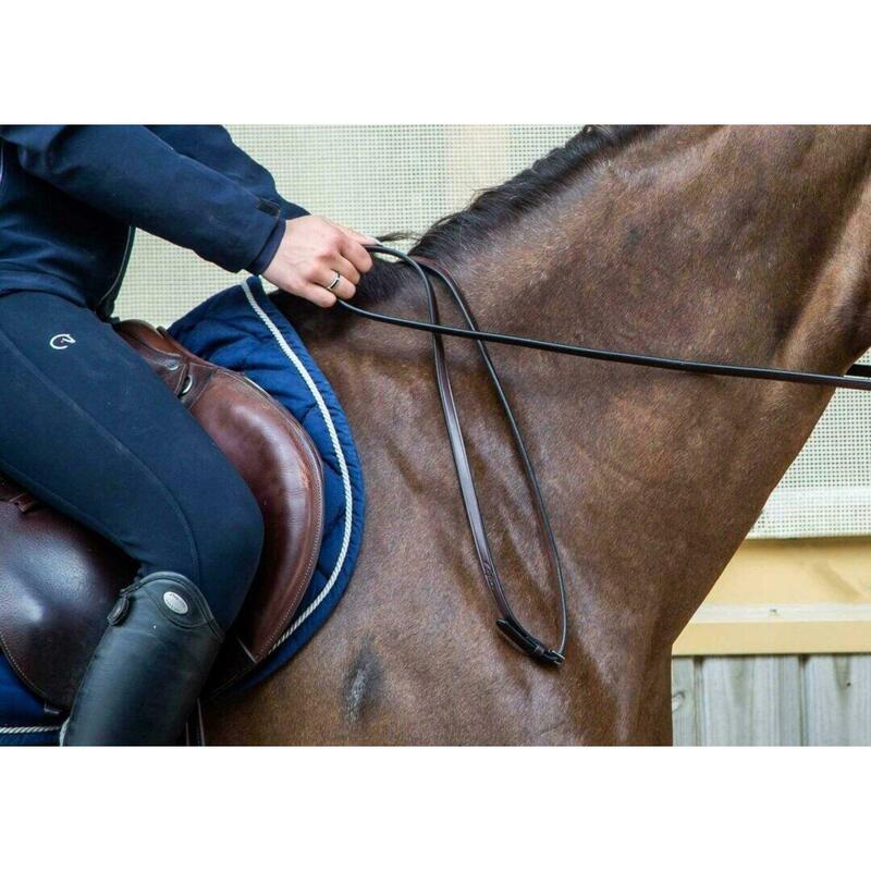 Dy'on 1/2 Full Leder Stang & Trens Teugels Zwart -